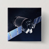 Badge Carré 5 Cm Illustration Du Dragon Xl Spacecraft. (Devant)