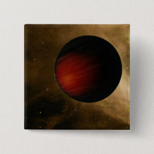 Badge Carré 5 Cm Illustration d'un Jupiter chaud appelé HD 149026b