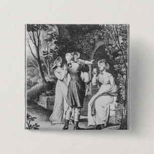 Badge Carré 5 Cm Illustration "les peines de Werther" par