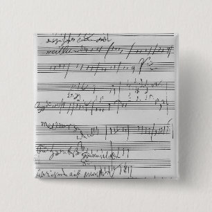 Badge Carré 5 Cm Illustration musicale manuscrite
