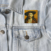 Badge Carré 5 Cm Illustration Wild Bill Hickok (En situation)