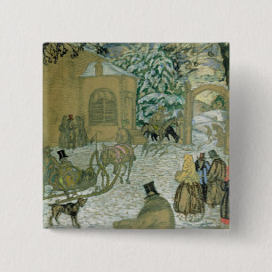 Badge Carré 5 Cm Illustraton pour "Dubrovsky", par Alexandre