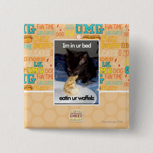 Badge Carré 5 Cm Im dans le lit d'ur (Devant)