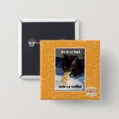 Badge Carré 5 Cm Im dans le lit d'ur (Devant & derrière)