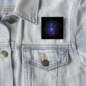 Badge Carré 5 Cm Image composite d'un amas de galaxies (En situation)