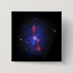 Badge Carré 5 Cm Image composite d'un amas de galaxies