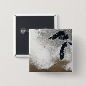 Badge Carré 5 Cm Image couleur véritable de la neige (Devant & derrière)