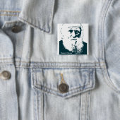 Badge Carré 5 Cm Image de Darwin. Bouton (En situation)
