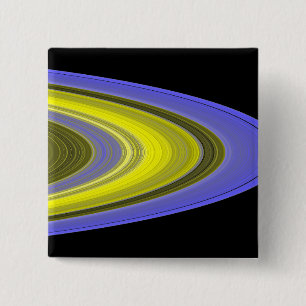 Badge Carré 5 Cm image de Faux-couleur des anneaux de Saturn