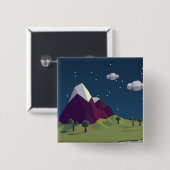 Badge Carré 5 Cm Image de nuit étoilée (Devant & derrière)