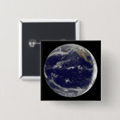 Badge Carré 5 Cm Image satellite de la Terre 2 (Devant & derrière)