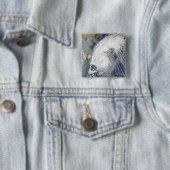 Badge Carré 5 Cm Image satellite d'un typhon (En situation)