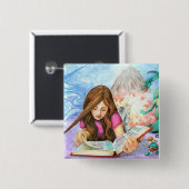 Badge Carré 5 Cm Imagination (Devant & derrière)