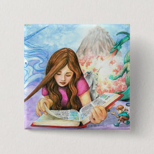 Badge Carré 5 Cm Imagination