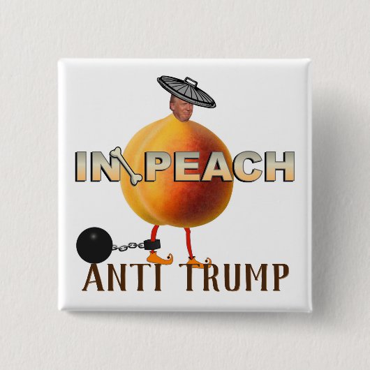 Badge Carré 5 Cm Impeach / Anti Trump, (Devant)