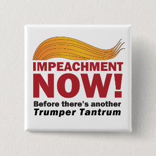 Badge Carré 5 Cm "Impeachment NOW!"