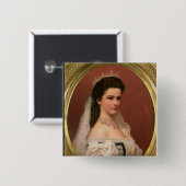 Badge Carré 5 Cm Impératrice Elizabeth de la Bavière dans le (Devant & derrière)