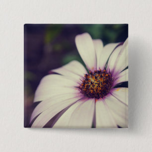 Badge Carré 5 Cm Impression de marguerite.
