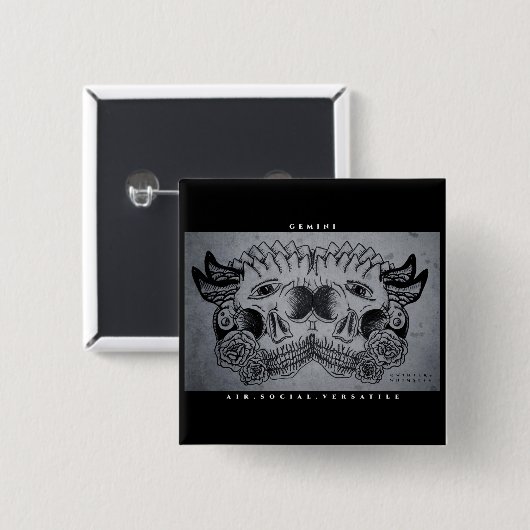 Badge Carré 5 Cm Impression Gemini (Devant & derrière)