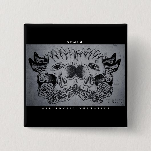 Badge Carré 5 Cm Impression Gemini (Devant)