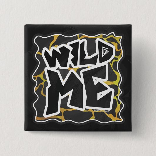 Badge Carré 5 Cm Impression Giraffe noir et jaune (Devant)