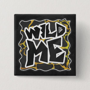 Badge Carré 5 Cm Impression Giraffe noir et jaune