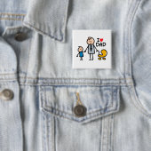 Badge Carré 5 Cm Impression Love Daddy (En situation)