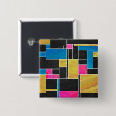 Badge Carré 5 Cm Impression noir rose bleu monochrome (Devant & derrière)