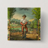 Badge Carré 5 Cm Impression promotionnelle Pour Membres Grange (Devant)