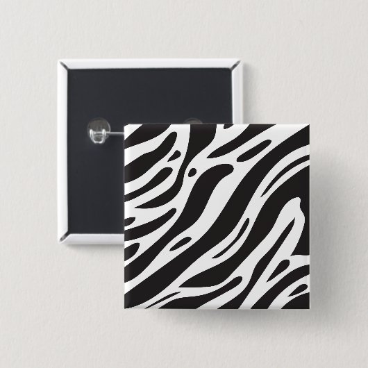 Badge Carré 5 Cm Impression Zebra (Devant & derrière)