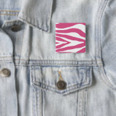Badge Carré 5 Cm Impression Zèbre rose (En situation)