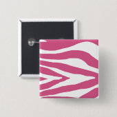 Badge Carré 5 Cm Impression Zèbre rose (Devant & derrière)