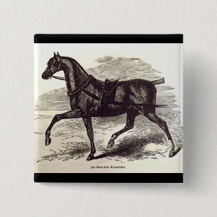 Badge Carré 5 Cm Imprimé au 19e siècle Un cheval anglais Roadster