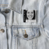 Badge Carré 5 Cm In Love Memory Custom B&W Photo Memorial (En situation)