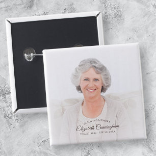 Badge Carré 5 Cm In Loving Memory Simple Vignette Photo Keepsake