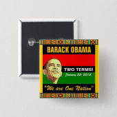 Badge Carré 5 Cm Inauguration 2013 présidentielle (Devant & derrière)