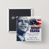 Badge Carré 5 Cm Inauguration 2013 présidentielle (Devant & derrière)