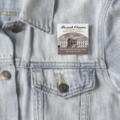 Badge Carré 5 Cm Inauguration antique (En situation)