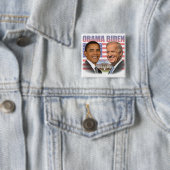 Badge Carré 5 Cm Inauguration d'Obama Biden (En situation)