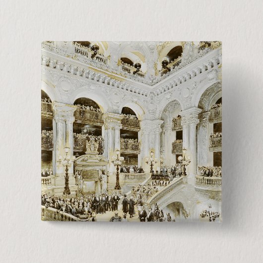 Badge Carré 5 Cm Inauguration du théatre de l'opéra de Paris (Devant)