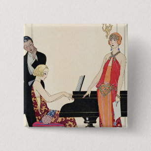 Badge Carré 5 Cm Incantation, illustration pour 'Gazette du Bon