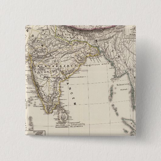 Badge Carré 5 Cm Inde 3 (Devant)