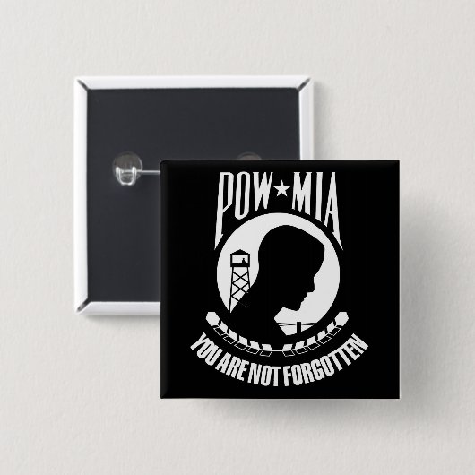 Badge Carré 5 Cm Indicateur POW-MIA (Devant & derrière)