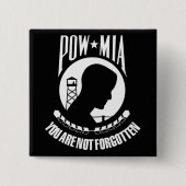Badge Carré 5 Cm Indicateur POW-MIA (Devant)