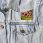 Badge Carré 5 Cm Indicateurs dans un paysage, 19ème siècle (En situation)