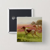 Badge Carré 5 Cm Indicateurs dans un paysage, 19ème siècle (Devant & derrière)