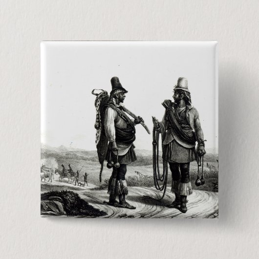 Badge Carré 5 Cm Indiens de Charrua (Devant)