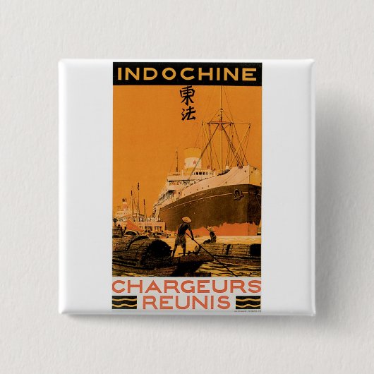 Badge Carré 5 Cm Indochine Chargeurs Reunis (Devant)