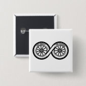 Badge Carré 5 Cm Infinity Deux Roues Liberté (Devant & derrière)