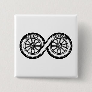 Badge Carré 5 Cm Infinity Deux Roues Liberté